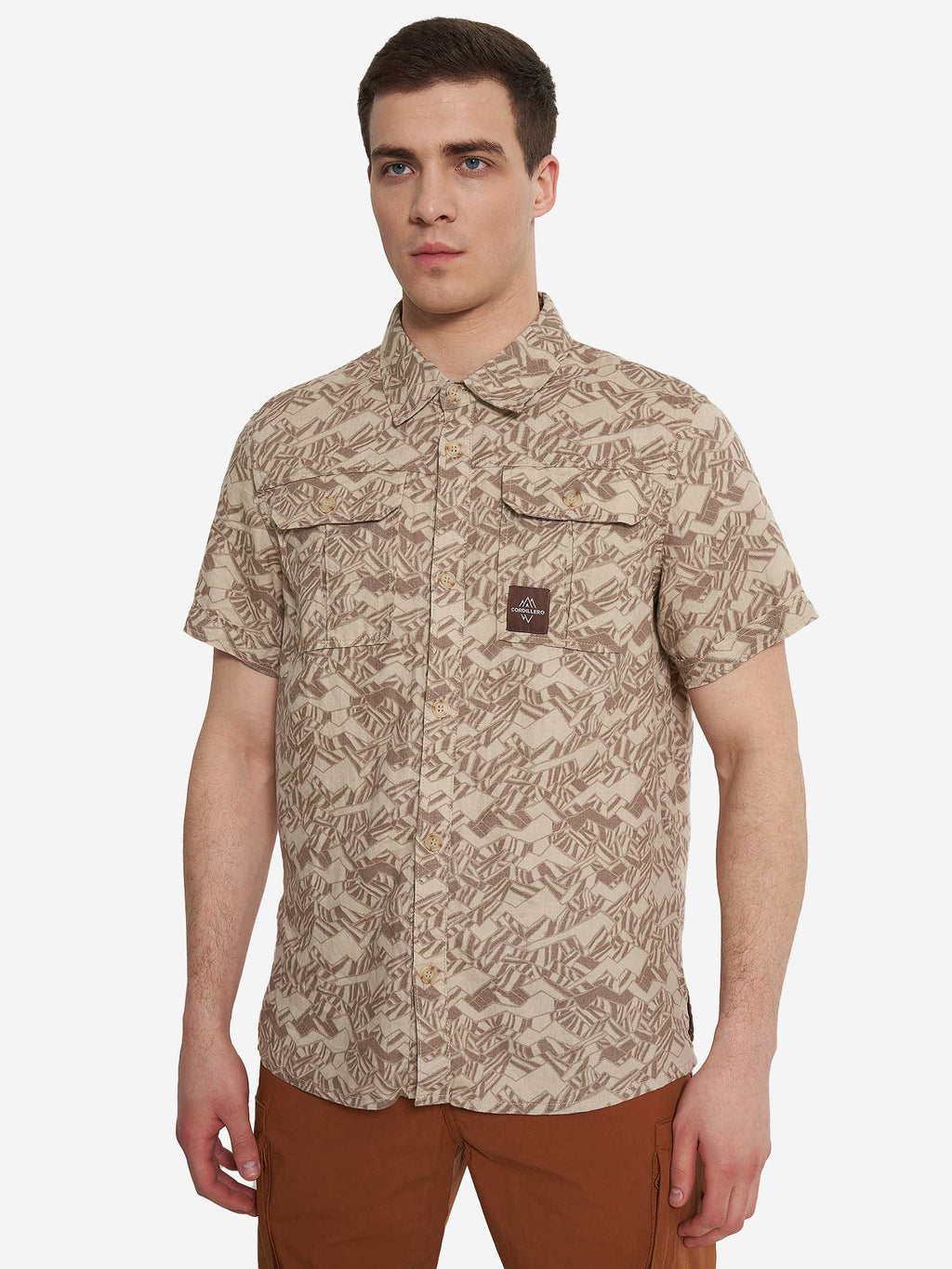 CORDILLERO Риза Travel Male SS Shirt AOP linen