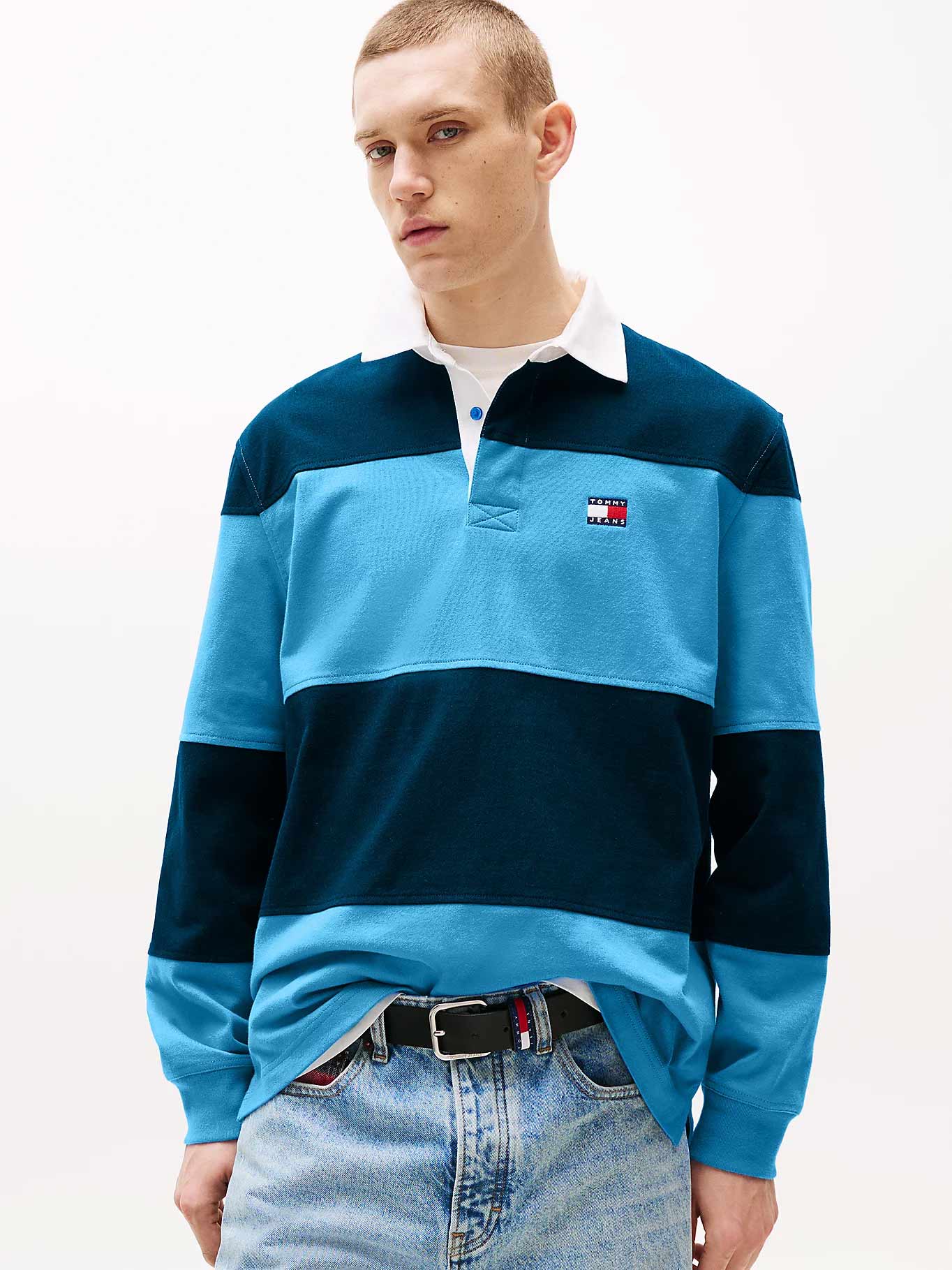 TOMMY JEANS Тениска TJM RLX FIT COLORBLOCK RUGBY E