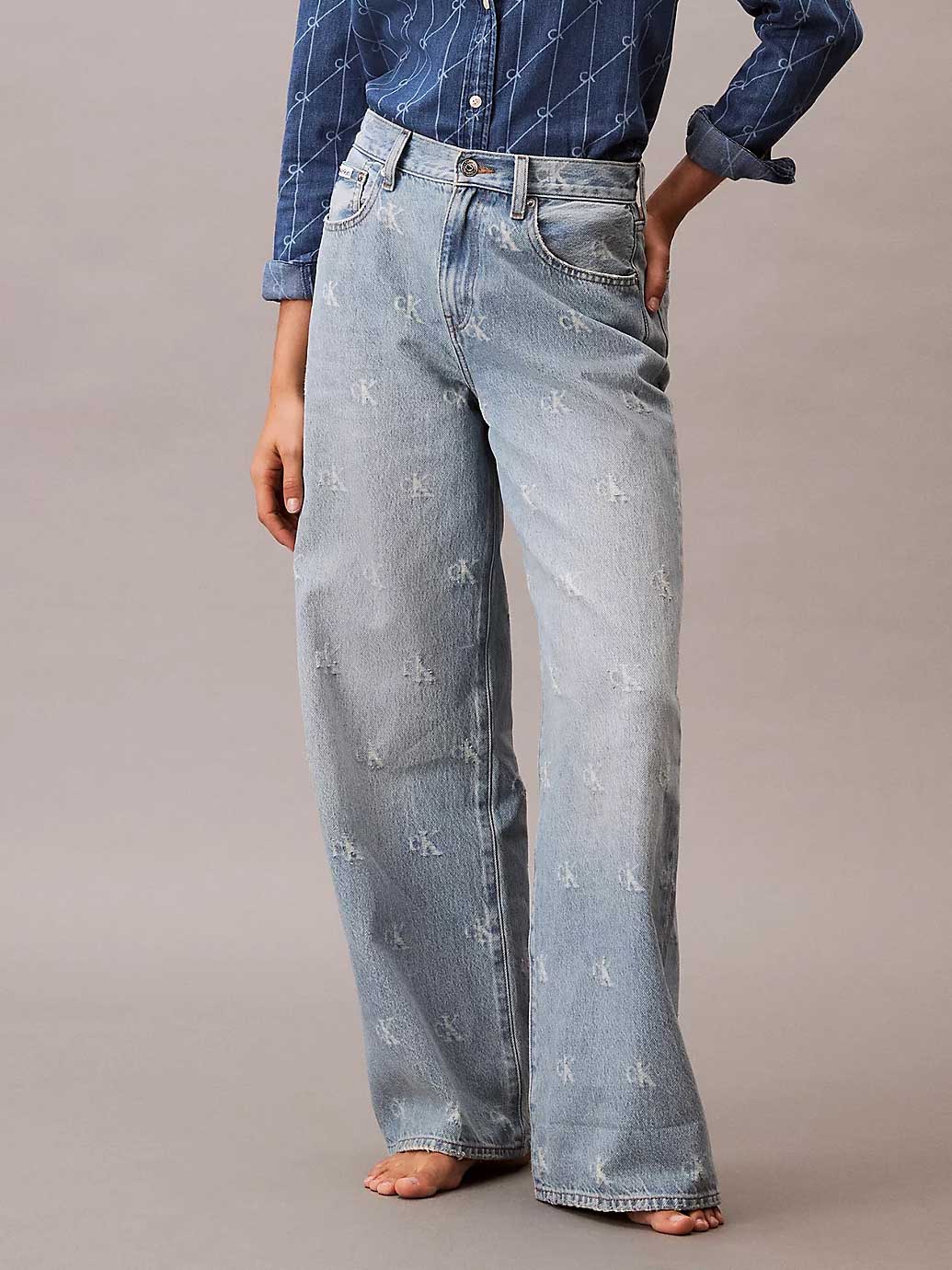 Calvin Klein Jeans Дънки TH WD LG CK DSTRSSD