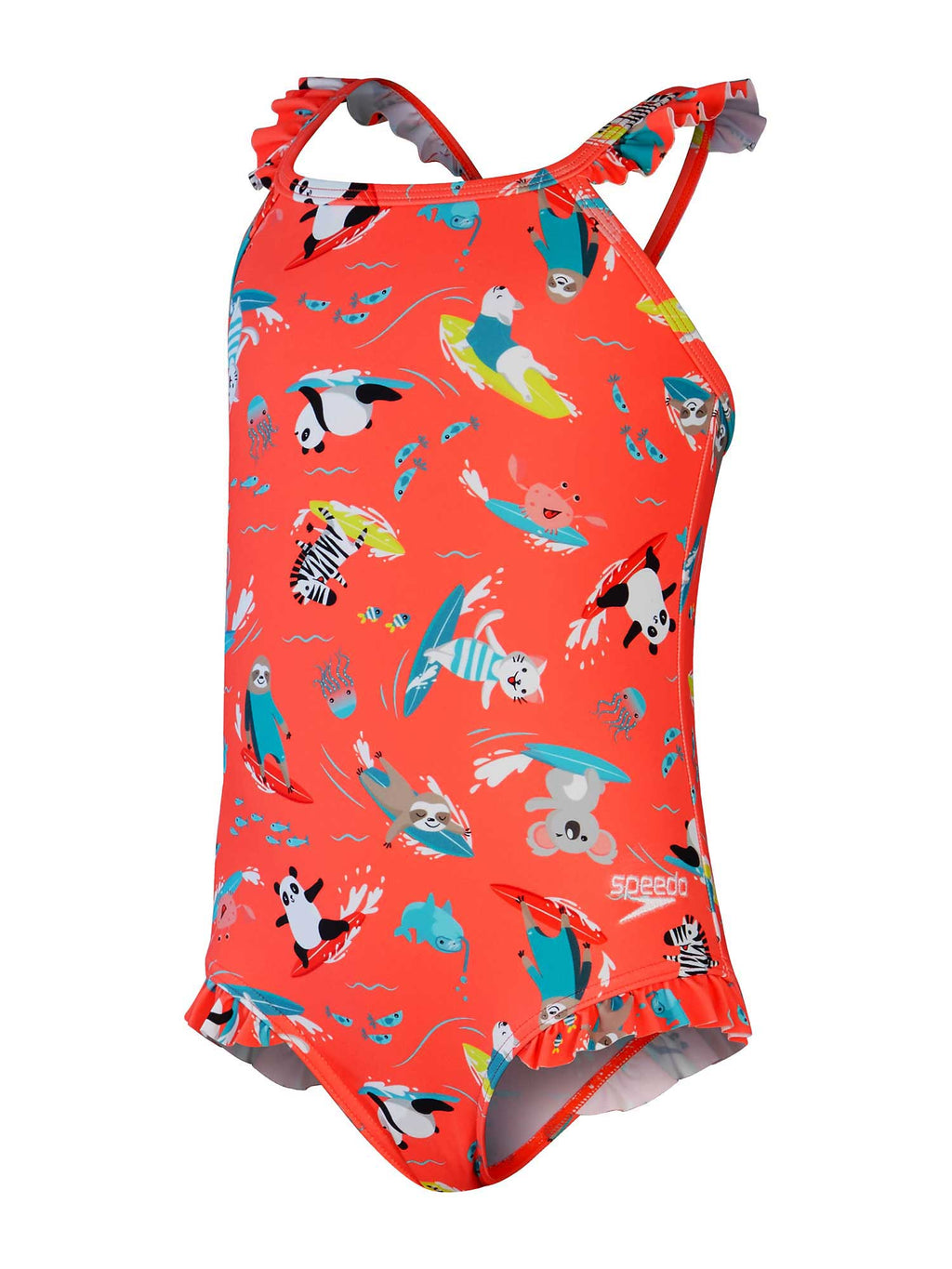 SPEEDO Цял бански GIRLS PLASTISOL PLACEMENT MUSCLEBACK