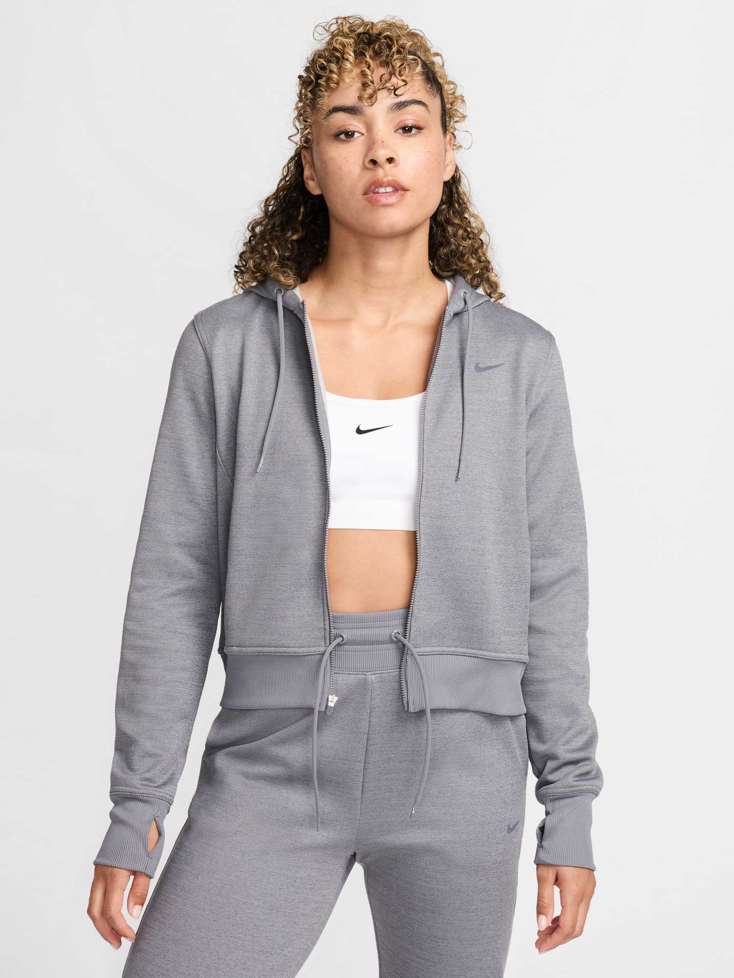 NIKE Суитшърт W NK ONE TF FZ HOODIE LBR