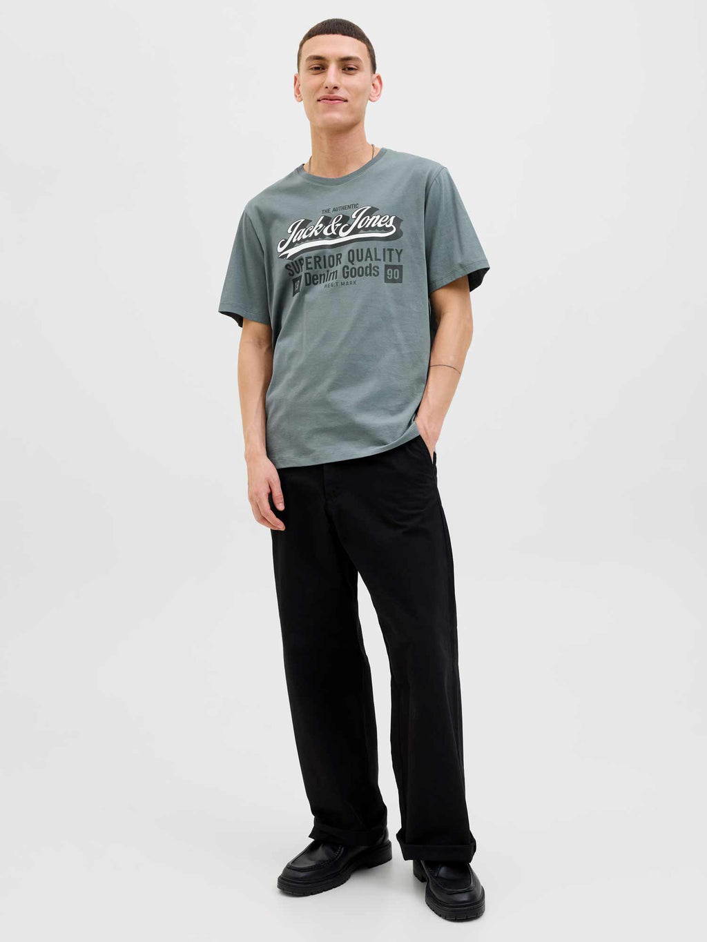 JACK & JONES Тениска JJELOGO TEE SS O-NECK 2 COL AW25 SN