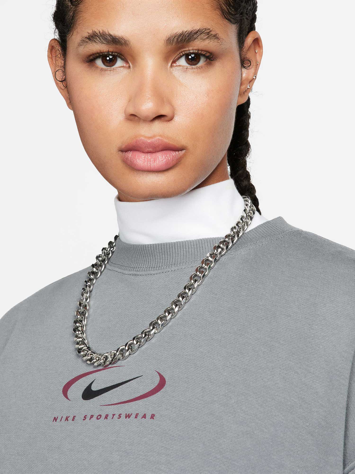 NIKE Блуза W NSW PHNX FLC OS CREW PRNT SW