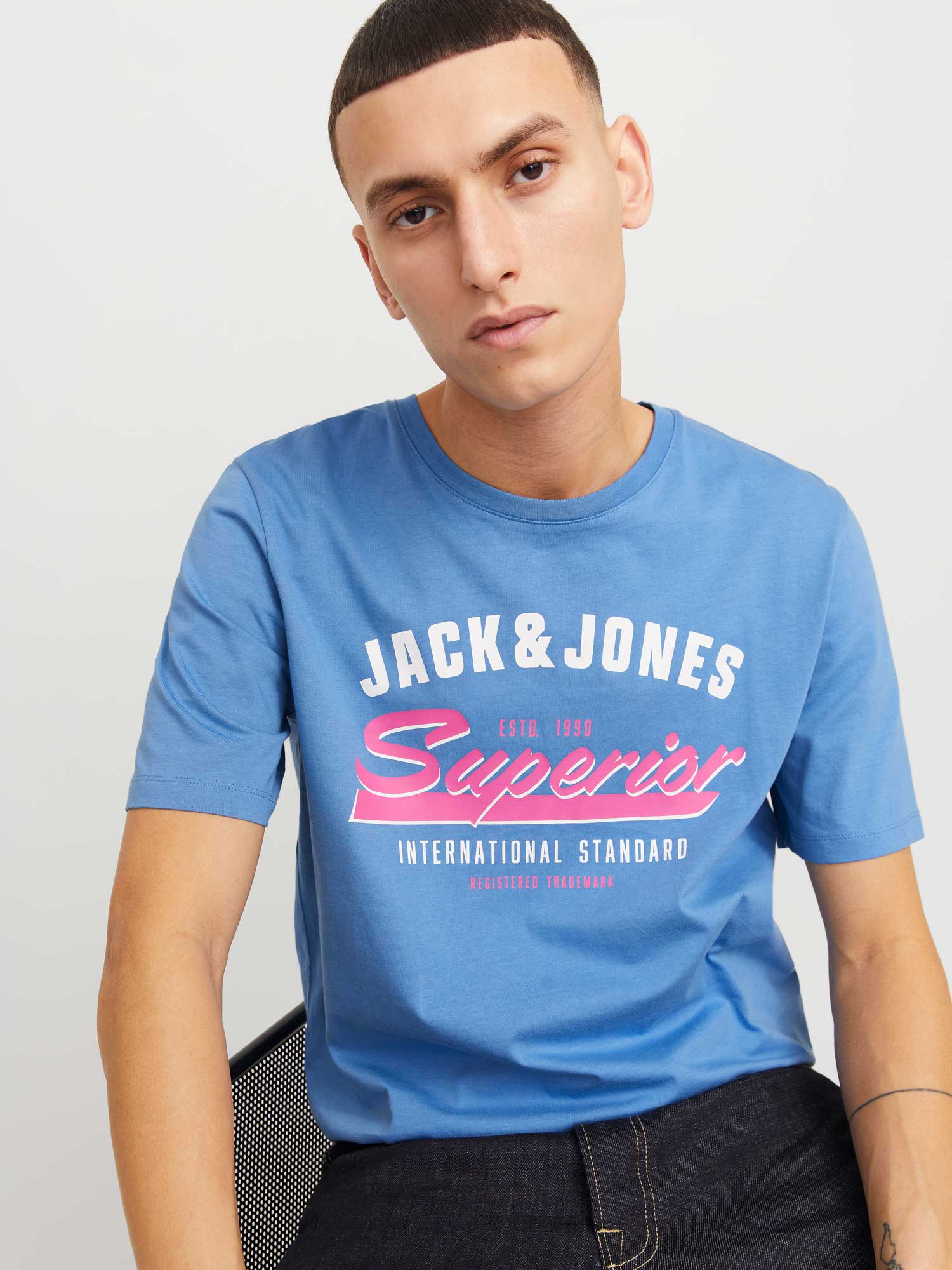 JACK & JONES Тениска JJELOGO TEE SS O-NECK 2 COL SS25 SN