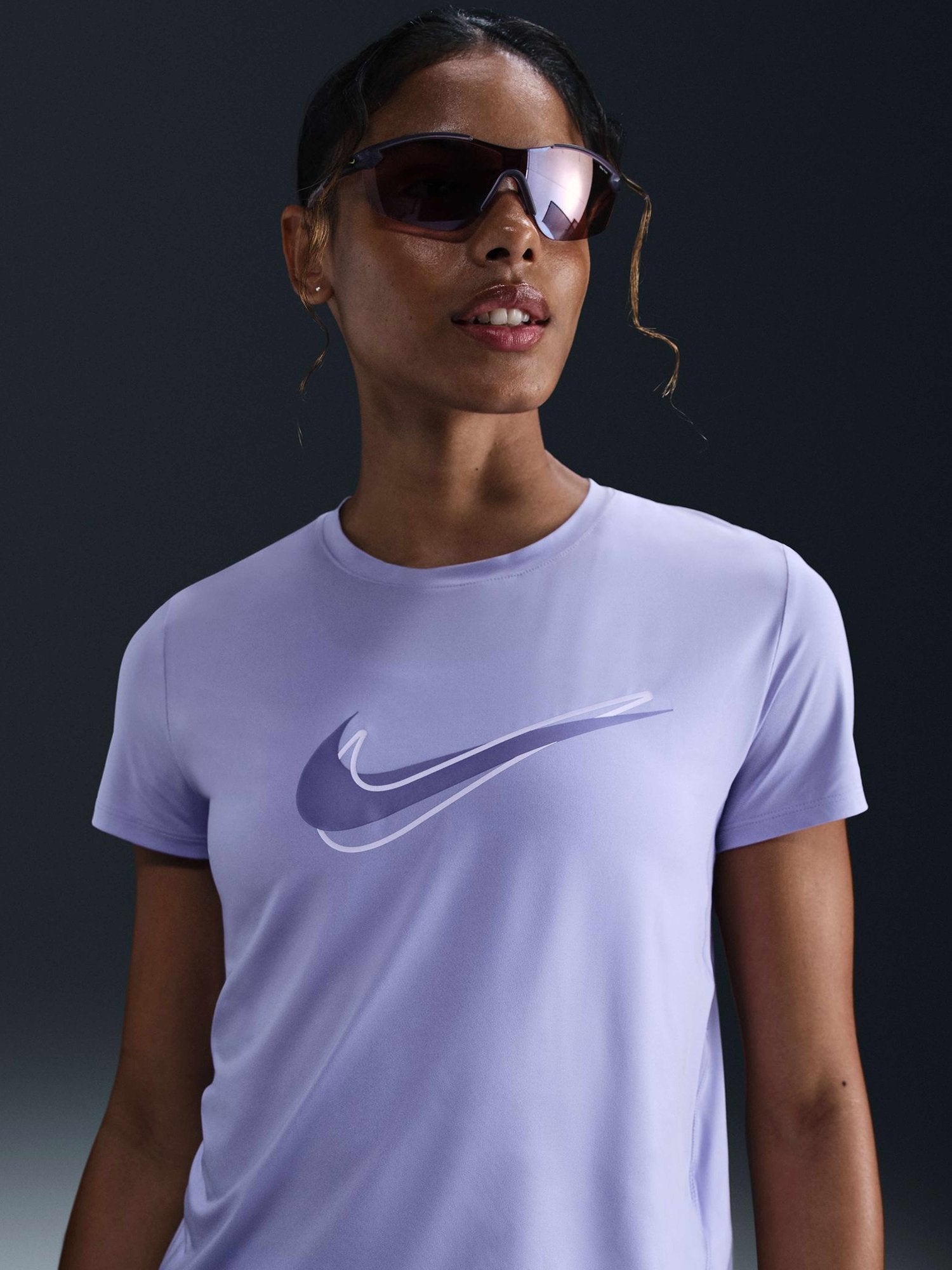 NIKE Тениска W NK ONE SWSH HBR DF SS TOP