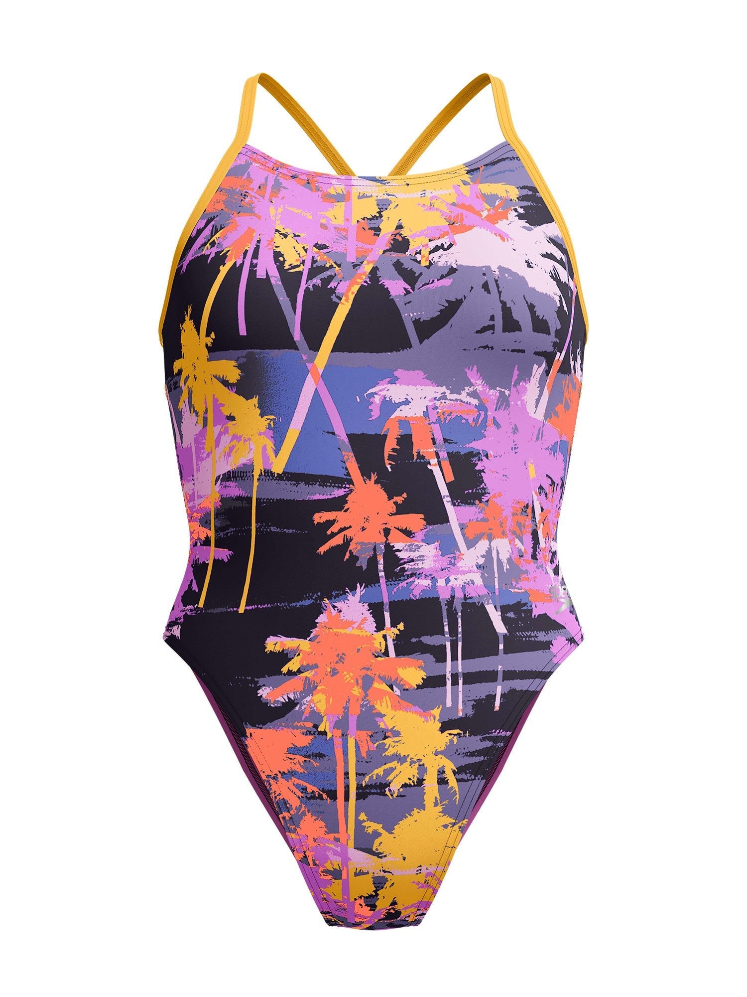 SPEEDO Цял бански WOMENS ALLOVER DIGITAL LATTICE TIE-BACK